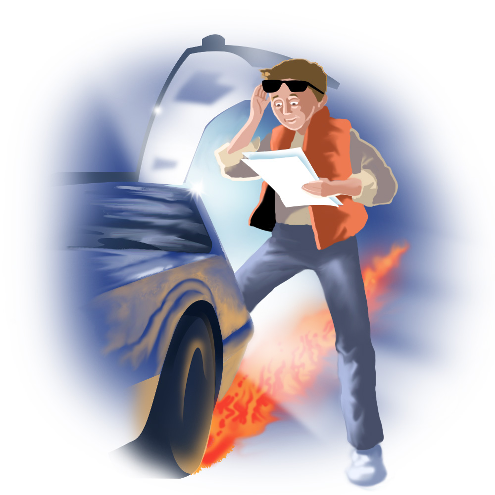 Man reading tax return documents