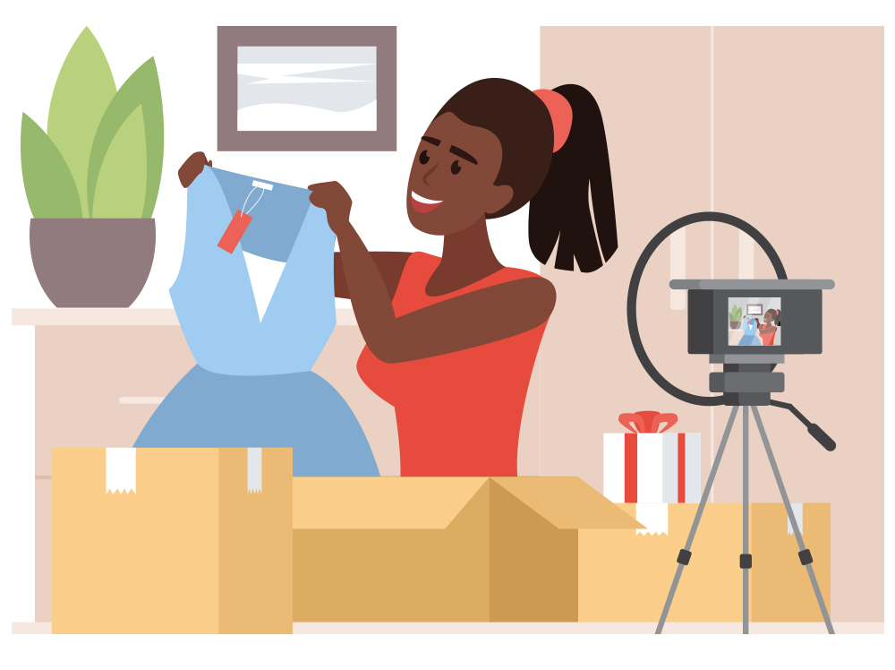 woman with sewing business