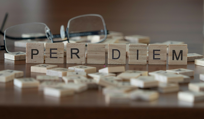 Per Diem written with blocks