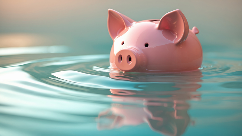 Piggy Bank in water