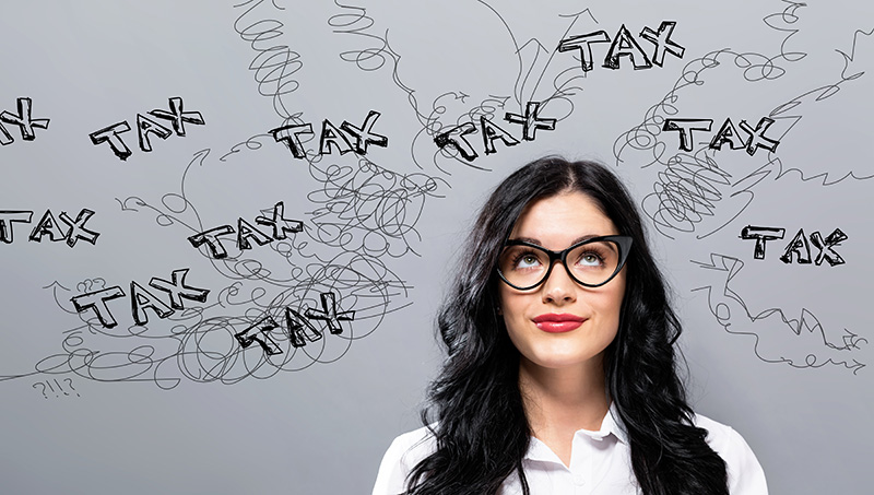 Woman thinking about Tax