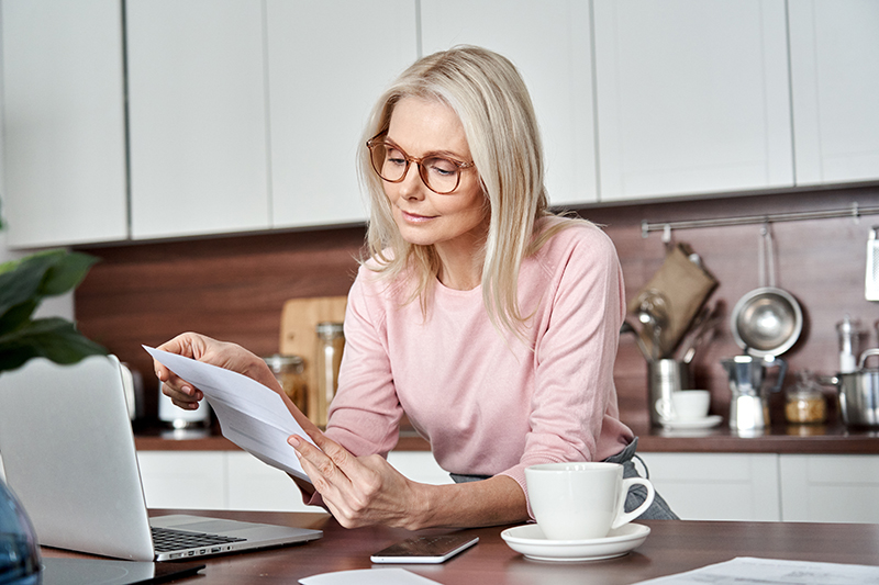 Woman reading a letter