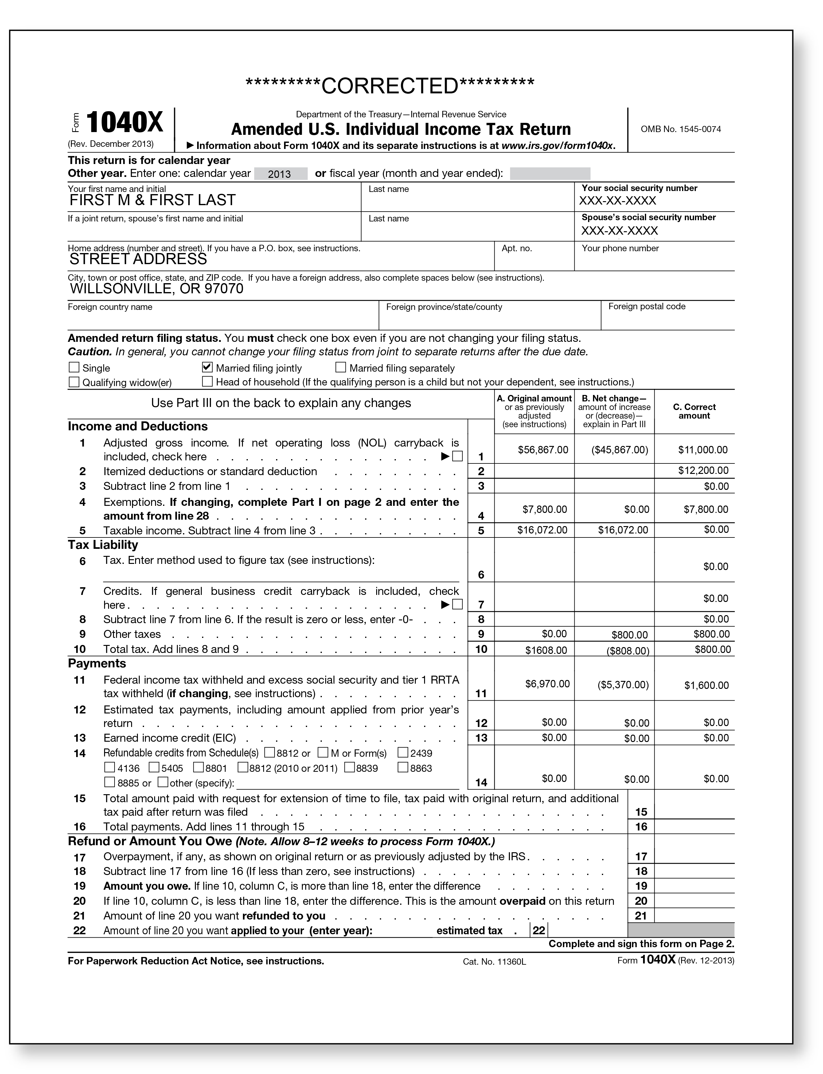 IRS Audit Letter 4364C - Sample 1 