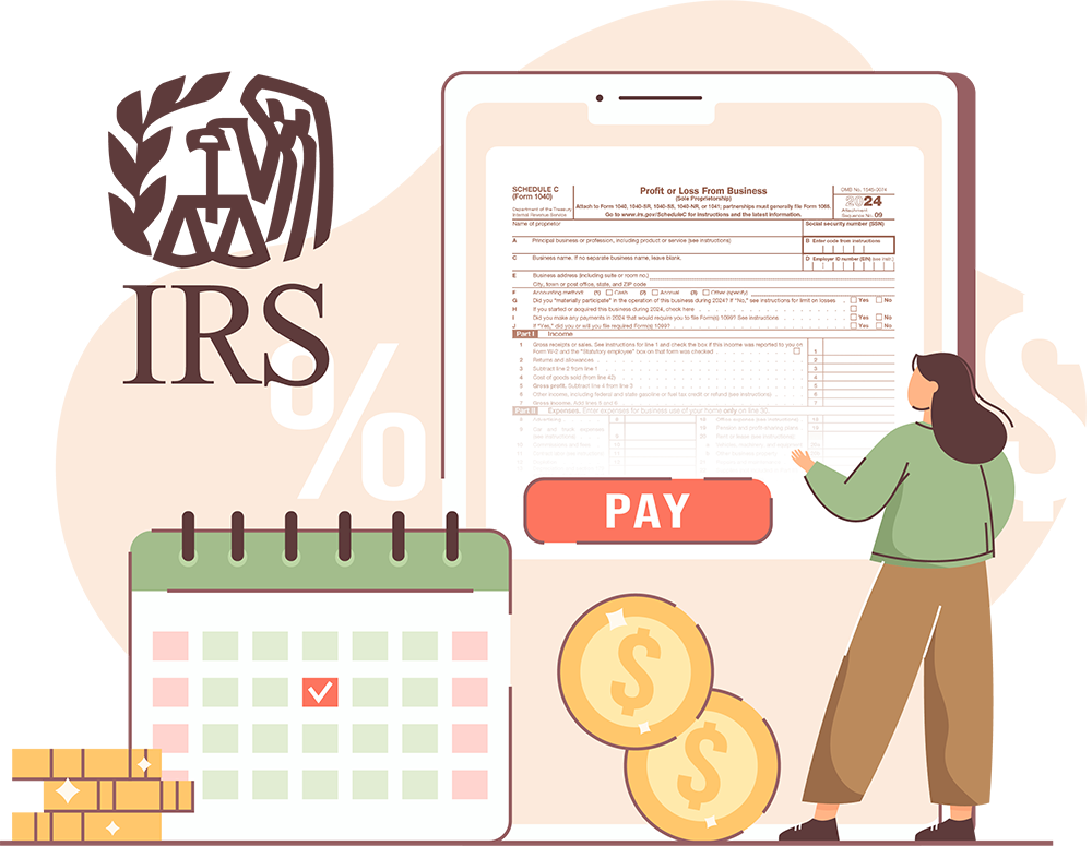 woman looking at the IRS website payment options